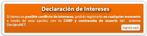 Declaración de Intereses por posible conflicto de intereses